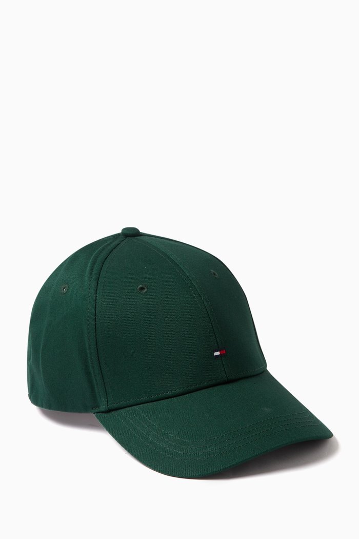 

Flag-embroidered Cap in Organic Cotton, Green