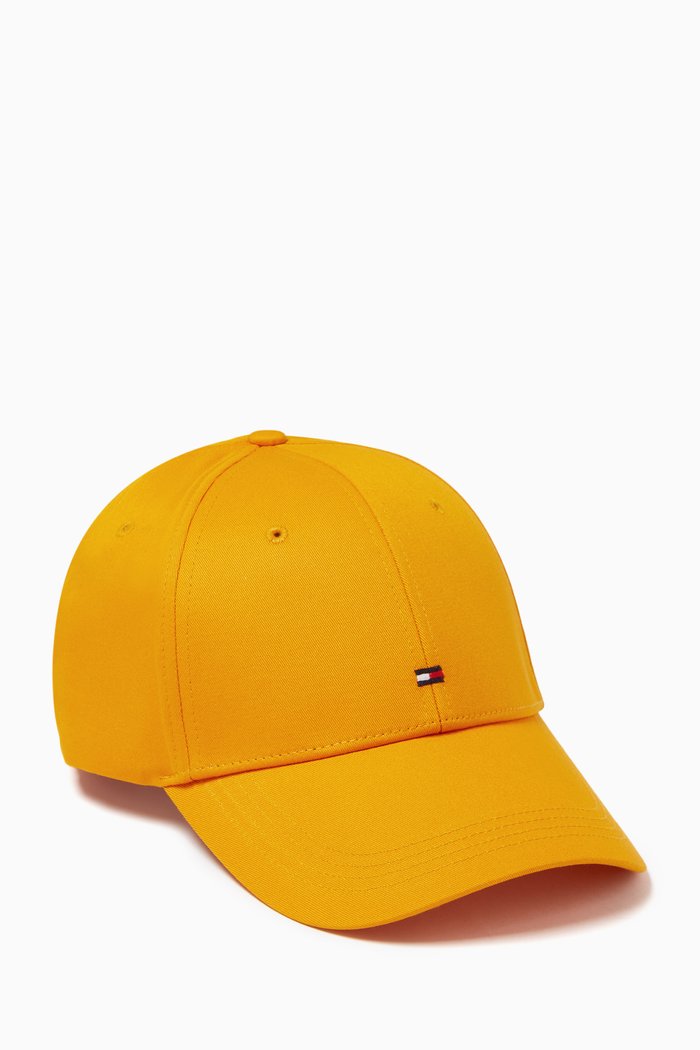 

Flag-embroidered Cap in Organic Cotton, Yellow
