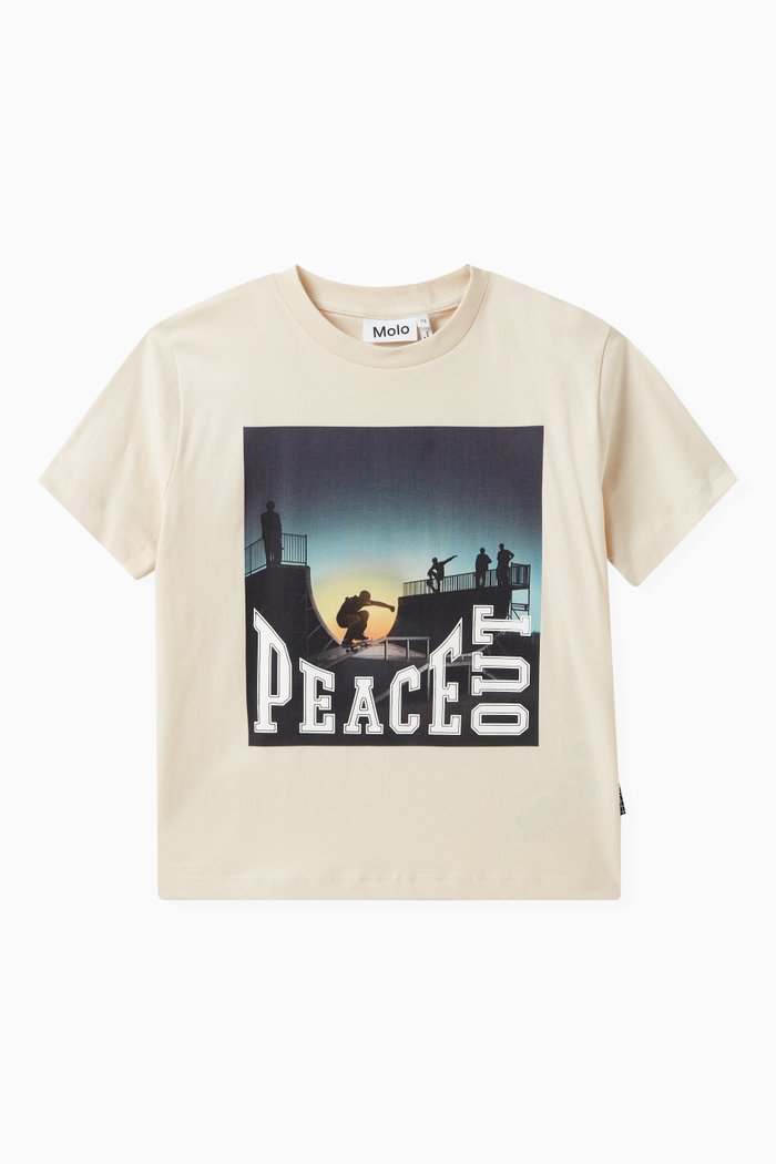 

Beaming Dinos Print T-shirt in Organic Cotton, Neutral