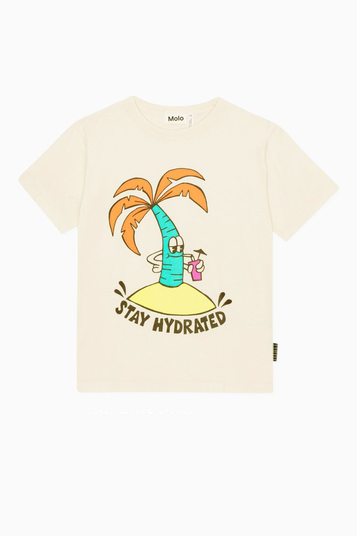 

Palm Tree-print T-shirt in Organic Cotton, Neutral