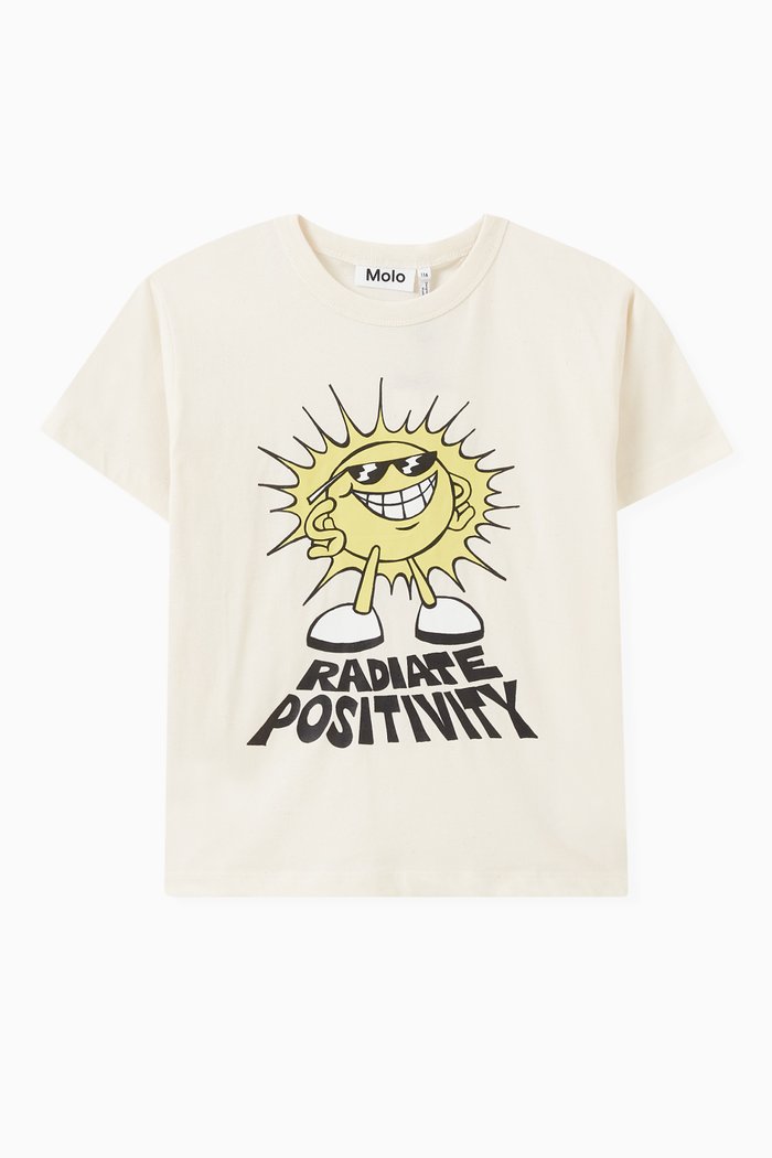 

Palm Tree-print T-shirt in Organic Cotton, Neutral