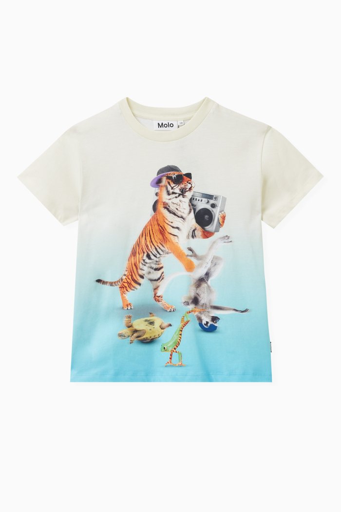 

Animal-print T-shirt in Cotton, White