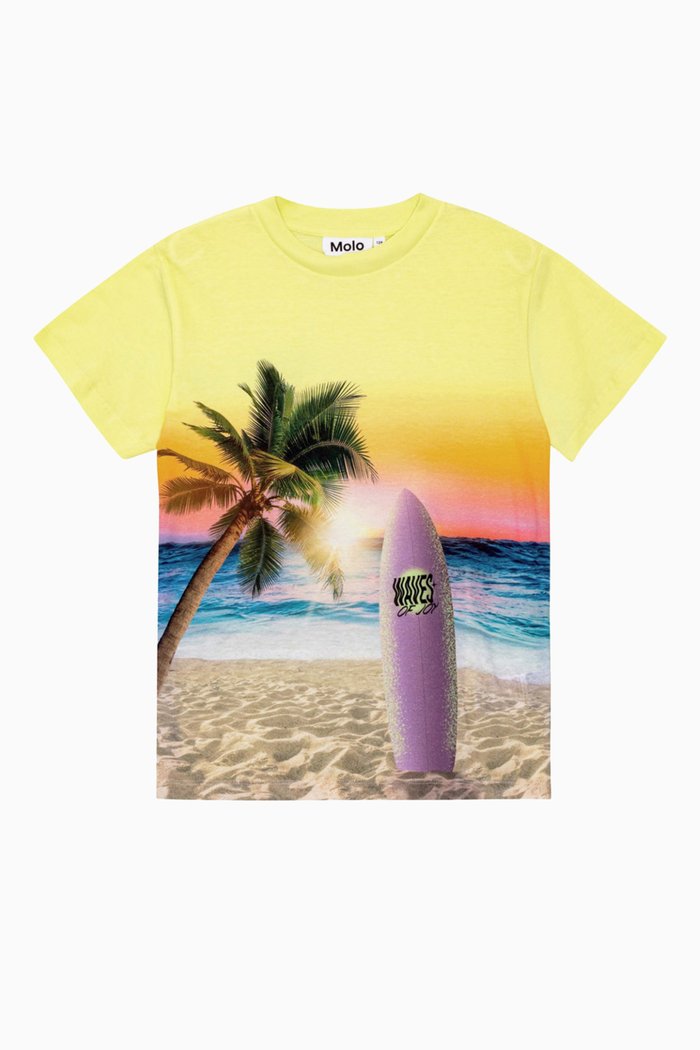 

Sunset Print T-shirt in Cotton, Yellow