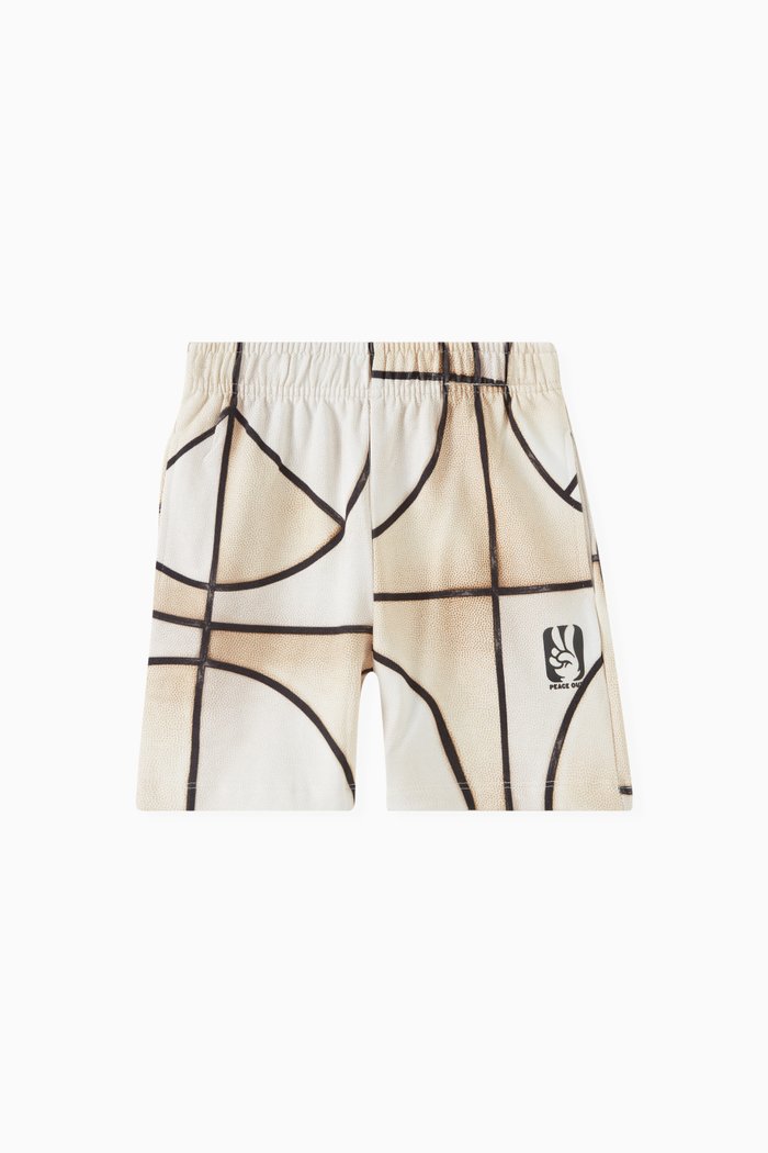 

Adian Basket-print Shorts in Cotton, Neutral