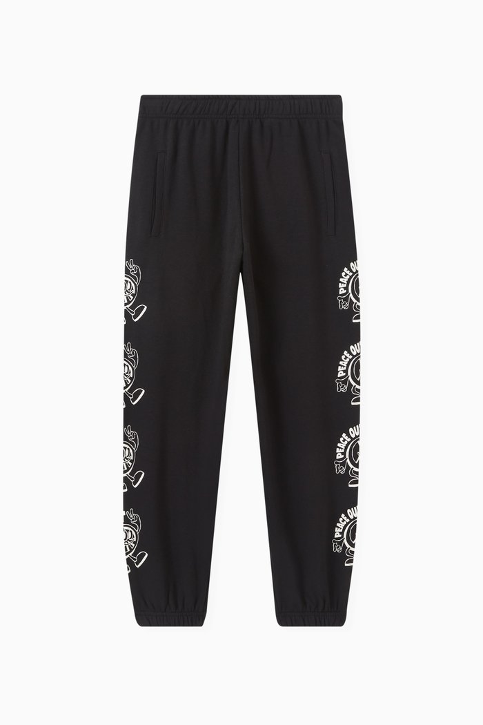 

Peace Out Joggers in Cotton Blend, Black
