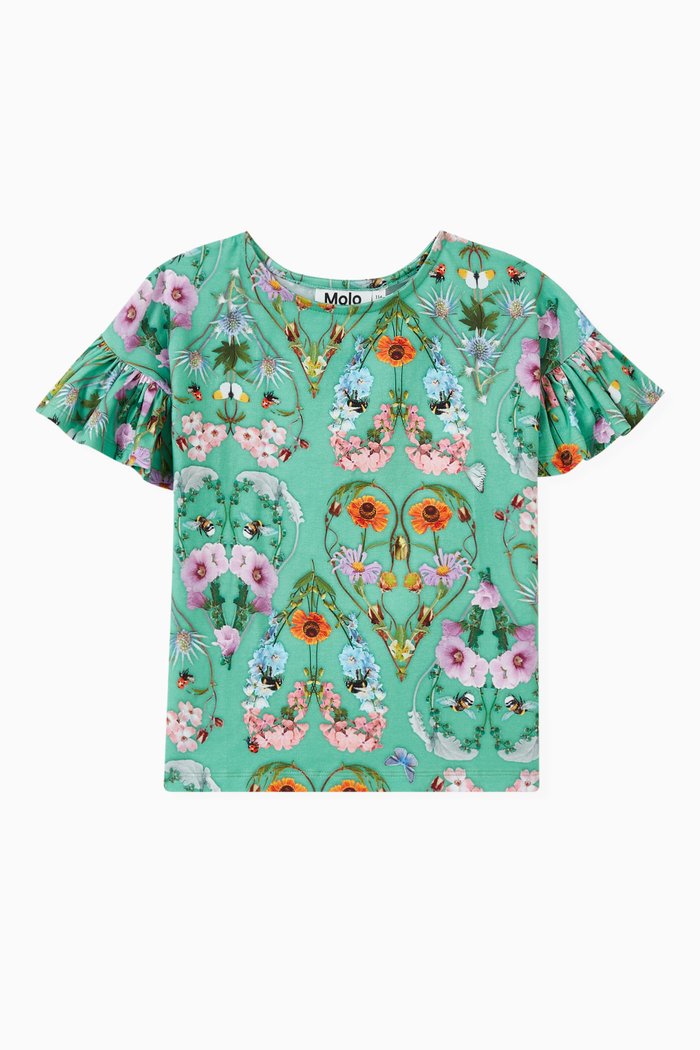 

Love-print T-shirt in Organic Cotton, Green