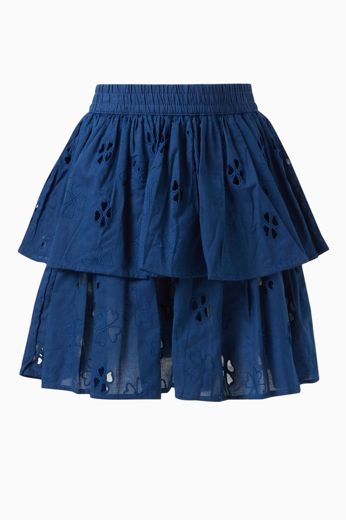

Layered Skirt in Cotton, Blue