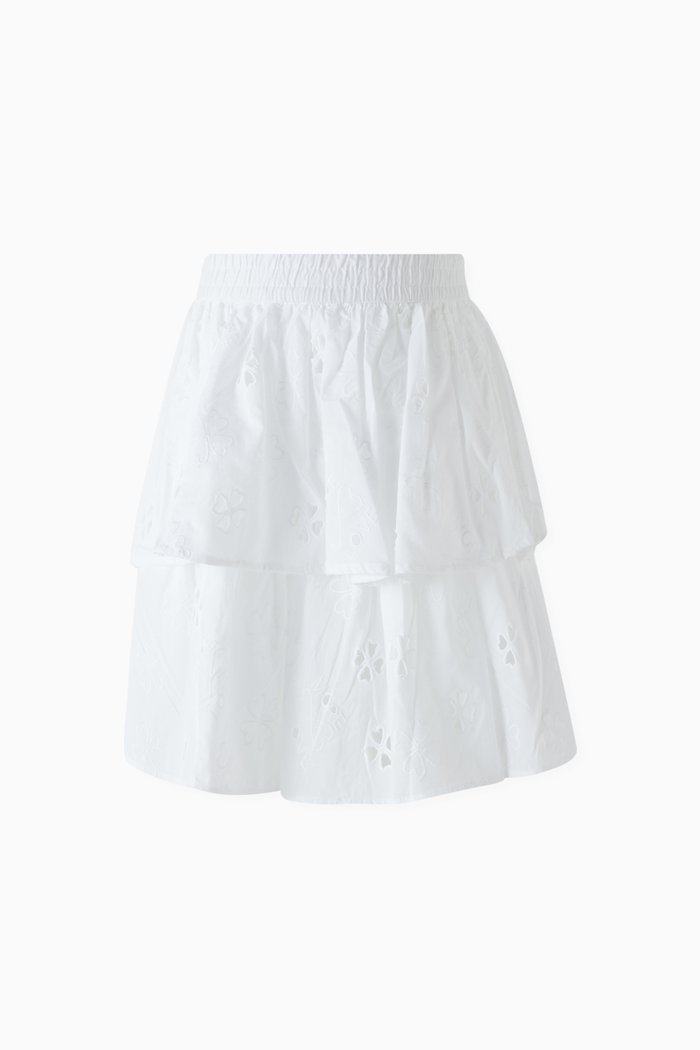 

Layered Skirt in Cotton, White