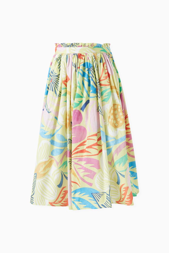 

Brisali Charleston Midi-skirt in Cotton, Multicolour