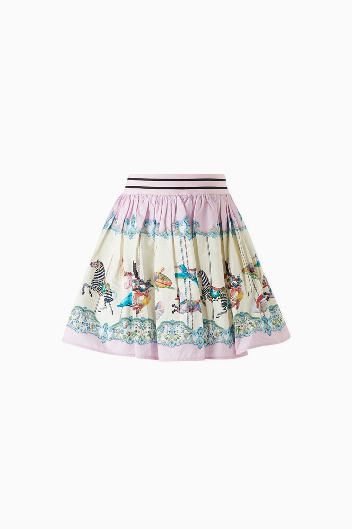 

Brenda Sea Carousel Skirt in Cotton, Multicolour