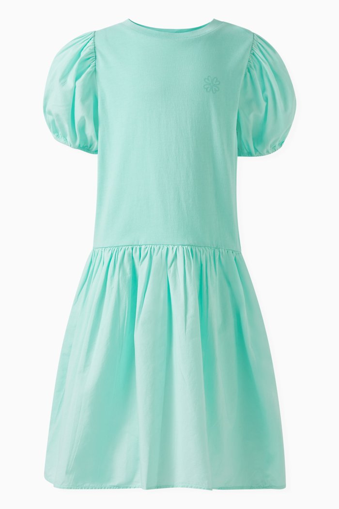 

Cool Mint Dress in Organic Cotton, Blue
