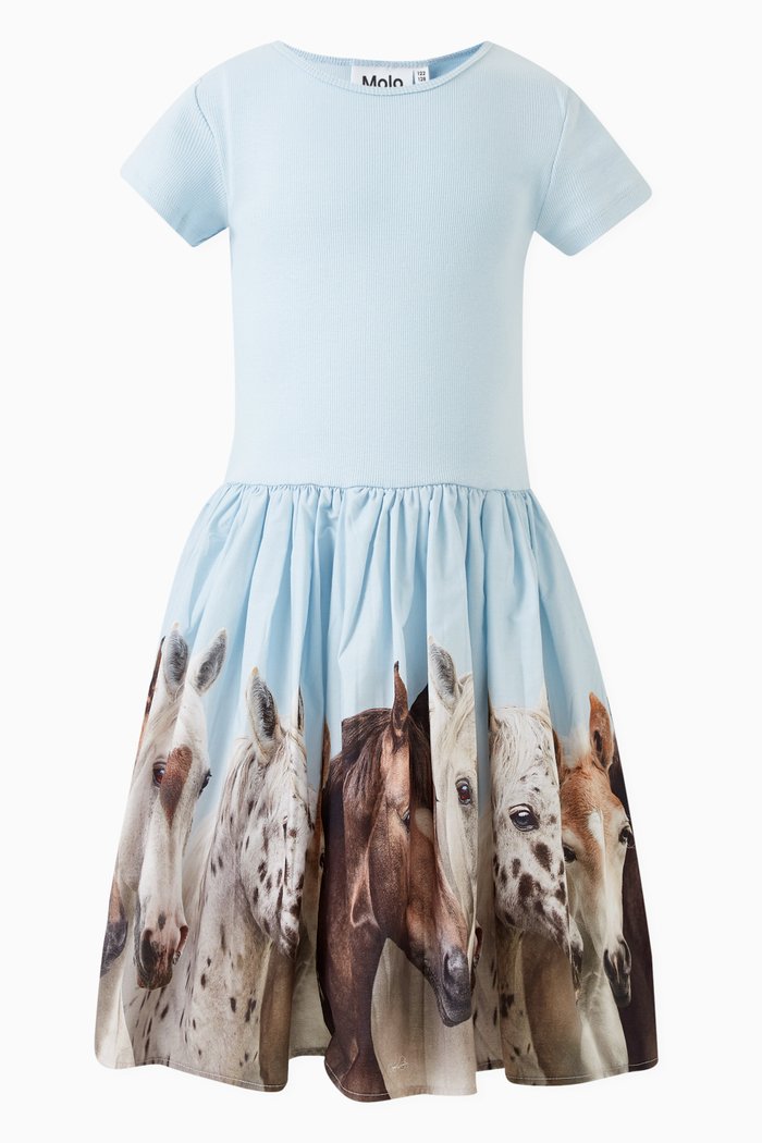 

Cissa Dress in Cotton Poplin, Blue