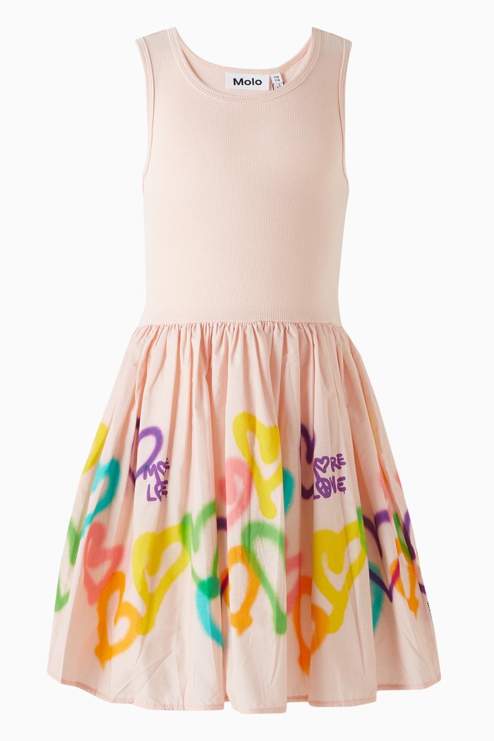

Cassandra Heart Dress Dress in Cotton, Pink