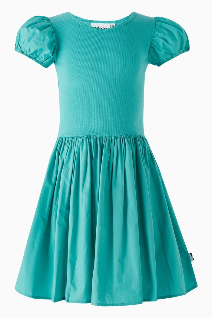

Cleopatra Solid Dress in Cotton, Blue