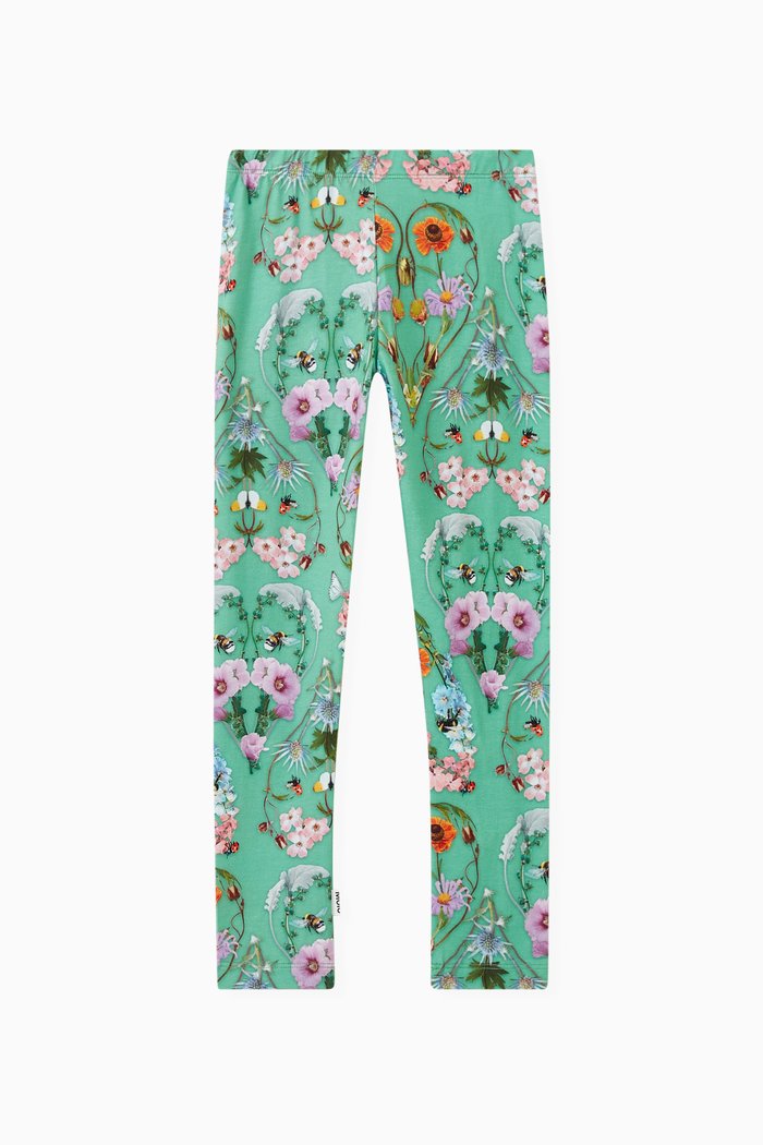 

Niki Floral Printed Leggings in Organic-cotton, Green