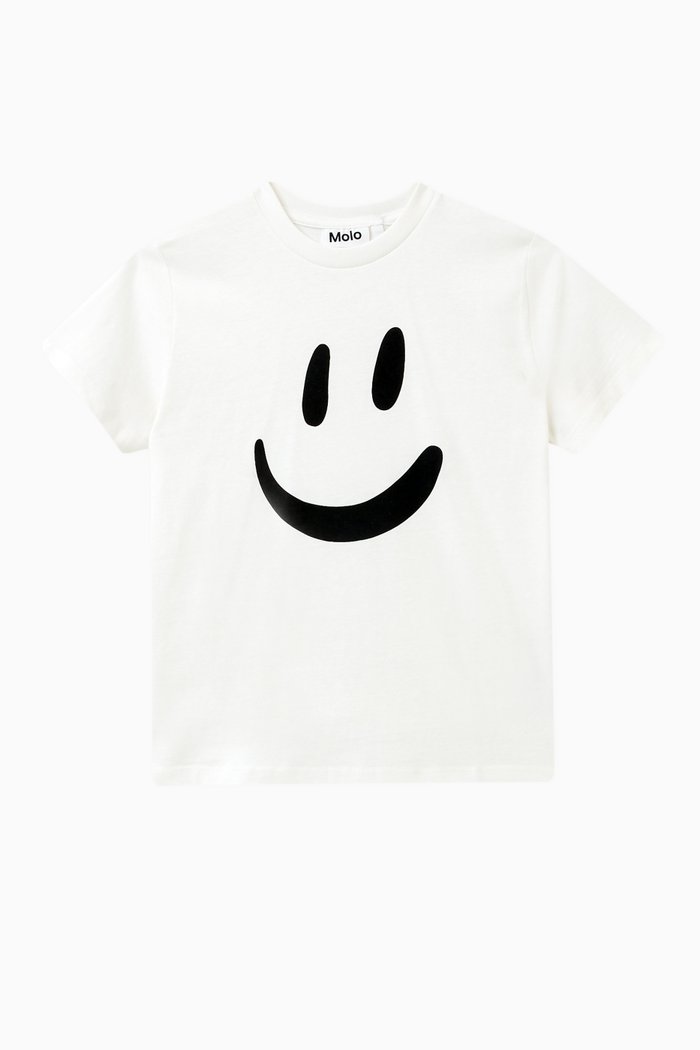 

Smiley-print T-shirt in Cotton, White