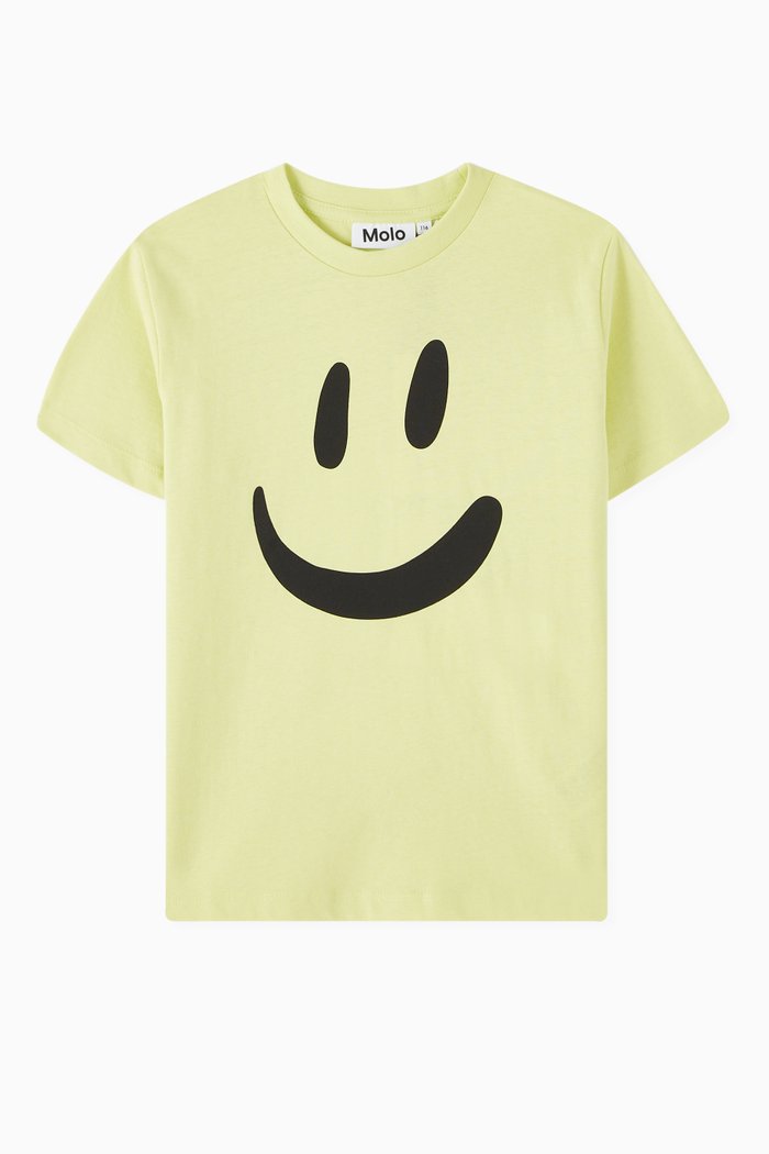

Smiley-print T-shirt in Cotton, Yellow
