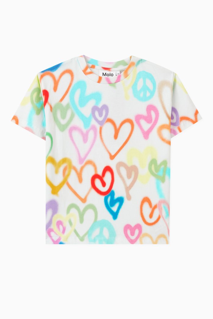 

Variety Hearts-print T-shirt in Organic Cotton, White