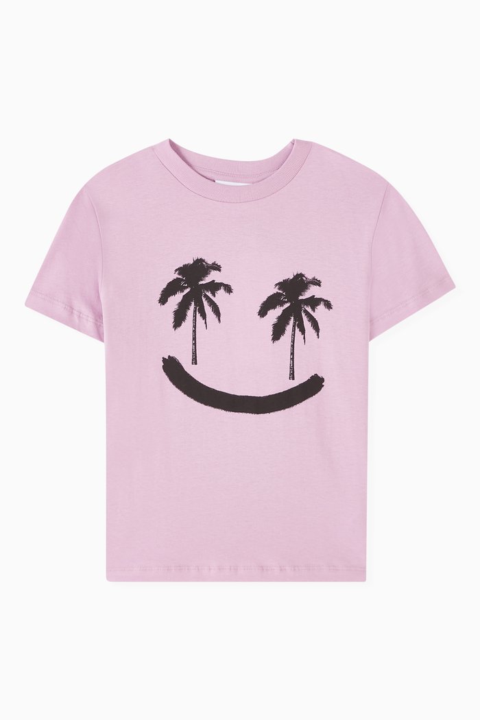 

Pacific Print T-shirt in Cotton, Pink
