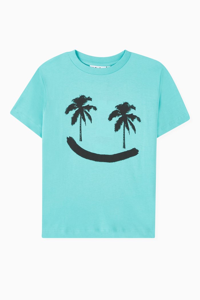 

Pacific Print T-shirt in Cotton, Blue