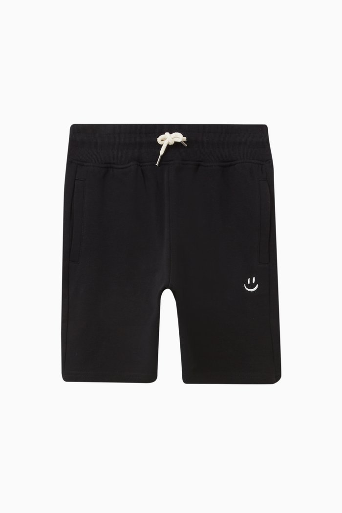 

Smiley-detail Shorts in Organic Cotton, Black