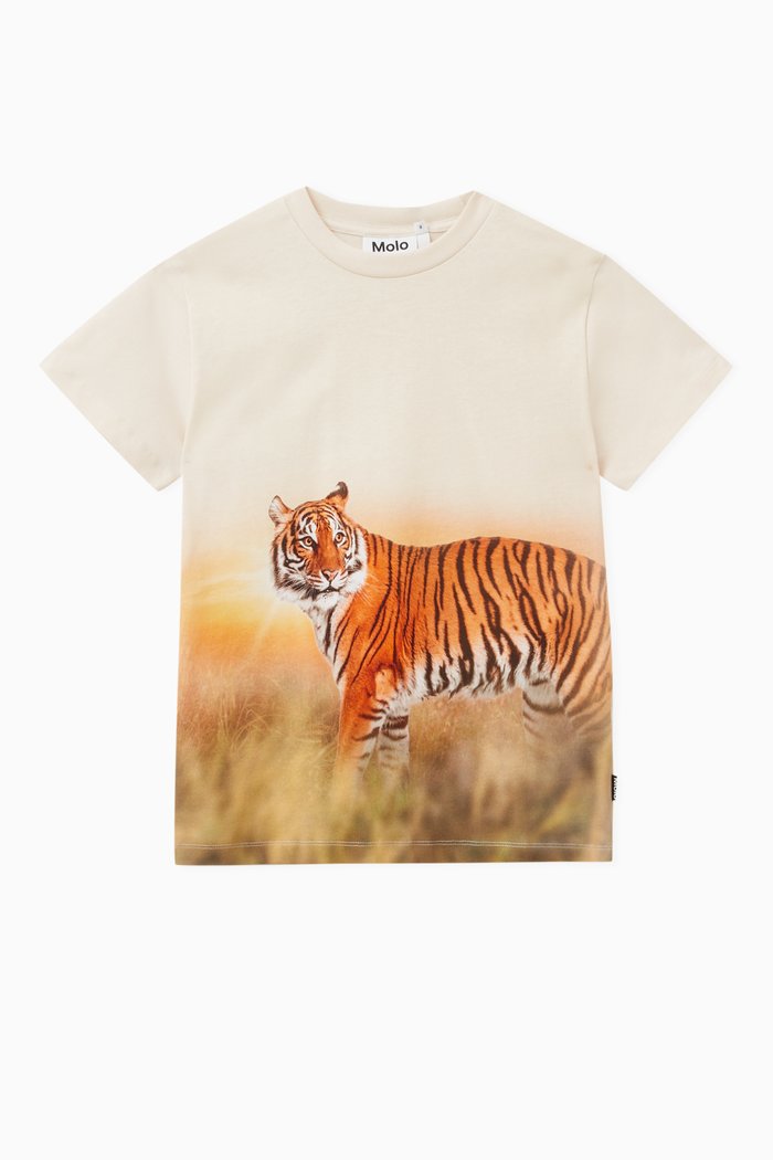 

Tiger-print T-shirt in Organic Cotton, Neutral