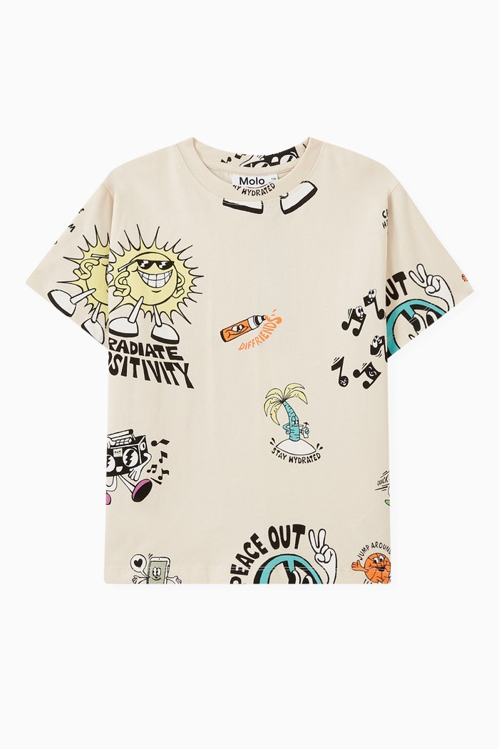 

Icecream Alien-print T-shirt in Organic Cotton, Neutral