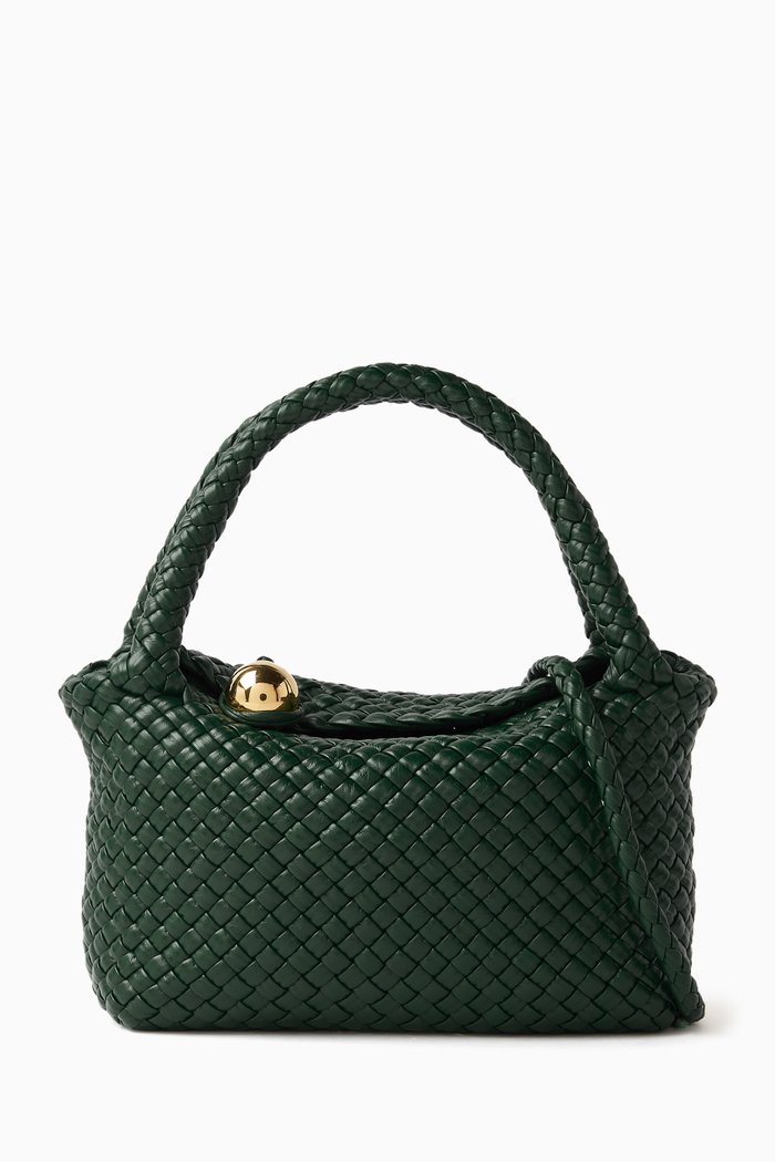 

Mini Tosca Stone Sphere Crossbody Bag in Intrecciato Leather, Green