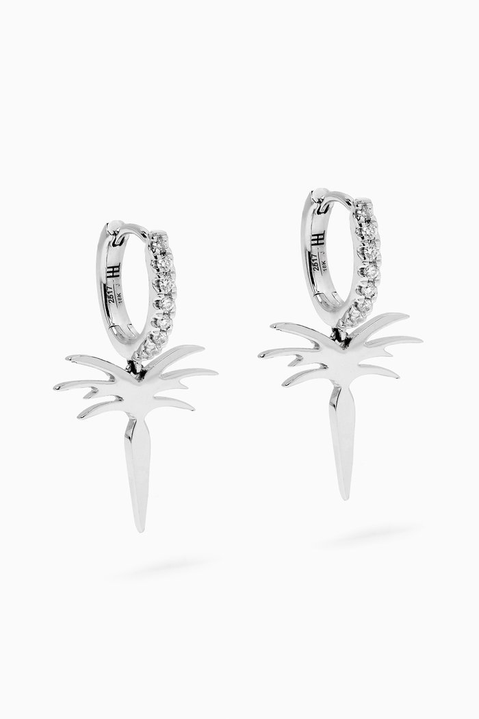 

Edges of Nature Diamond Hoop Earrings in 18kt White Gold