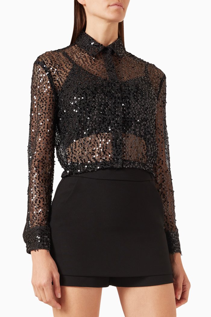 

Cesther Shirt in Mesh, Black
