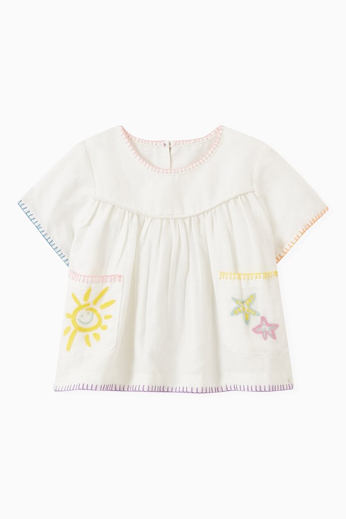 

Baby Multi-coloured Top in Cotton Blend, White