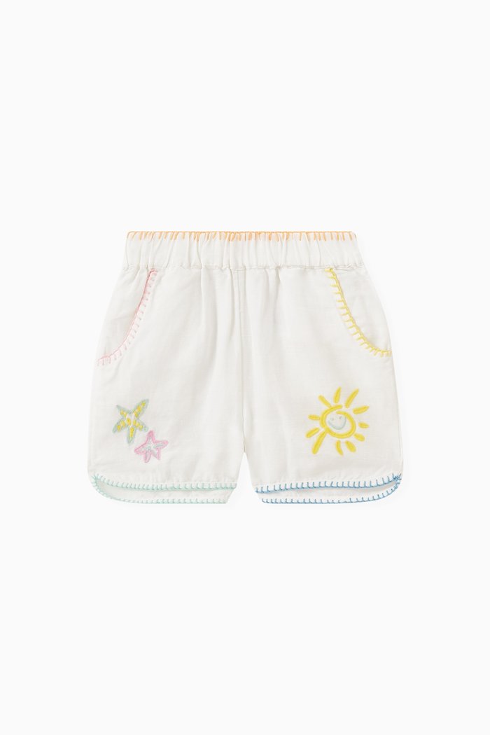 

Baby Multi-coloured Shorts in Cotton Blend, White