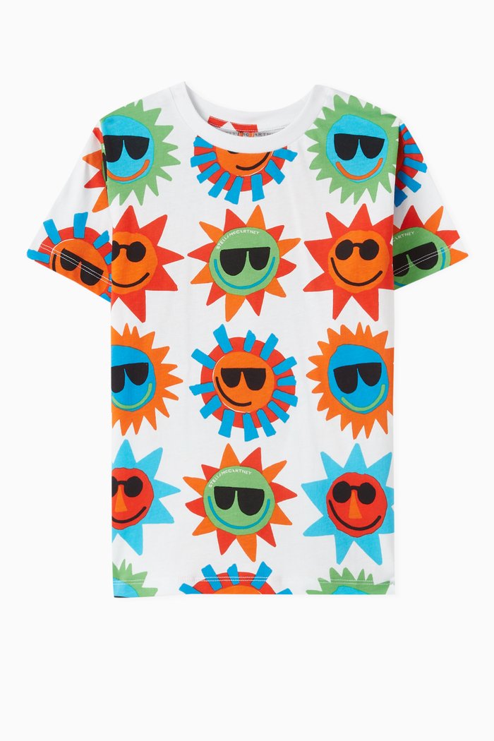 

Sun Print T-Shirt in Cotton, White