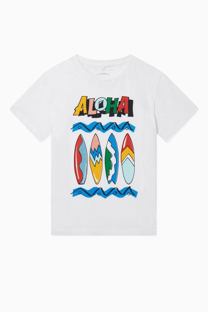 

Surfboard-print T-shirt in Cotton, White