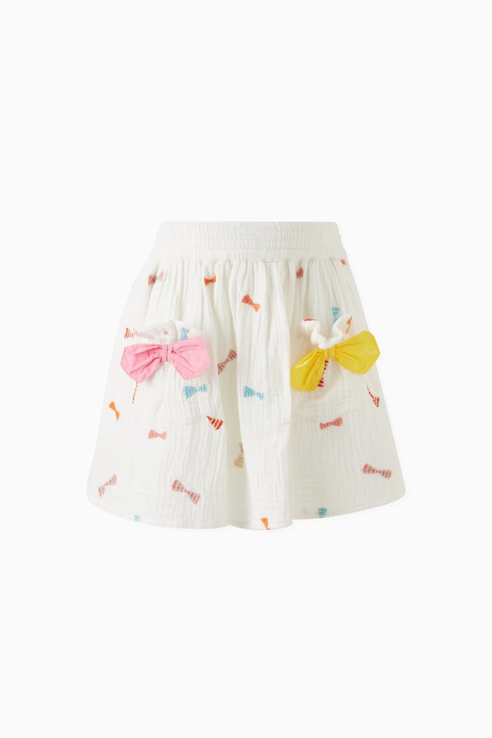 

Embroidered Skirt in Sustainable Cotton, White