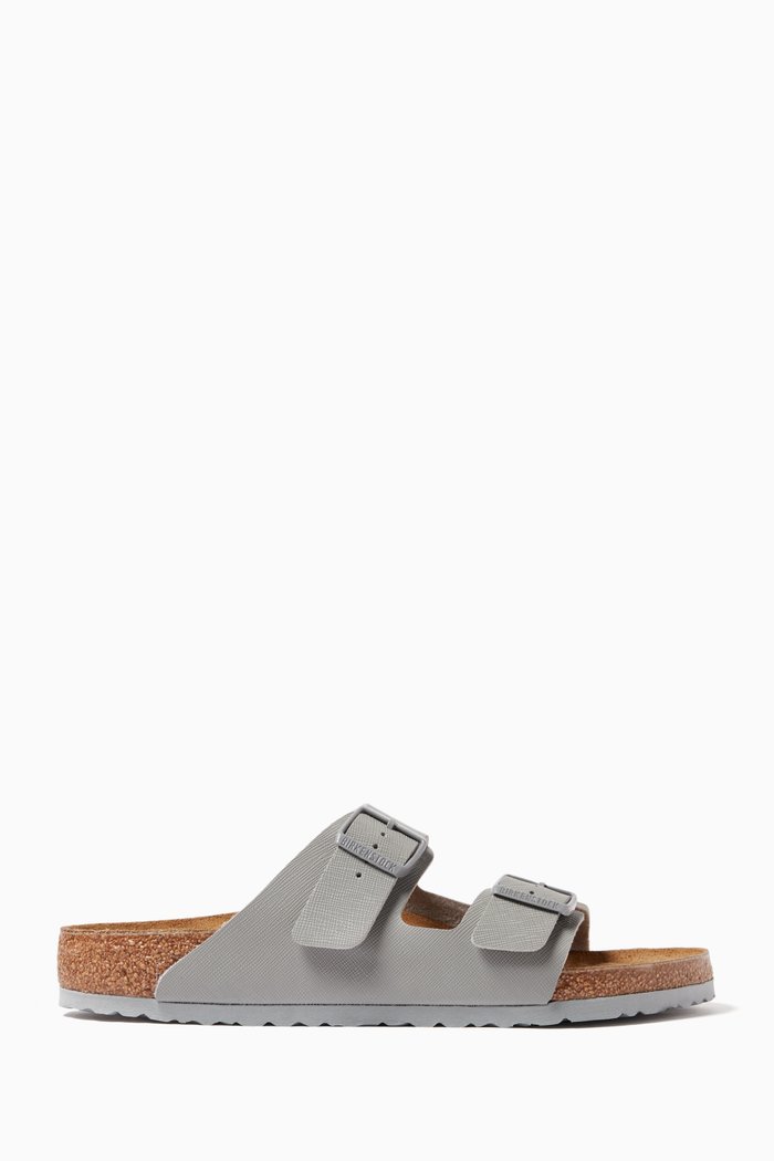 

Arizona Sandals in Saffiano Leather, Grey