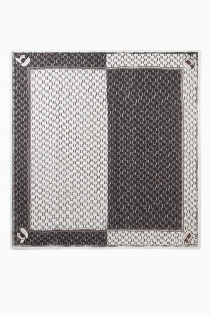 

K/Ikonik 2.0 Square Scarf in Viscose-blend, Black