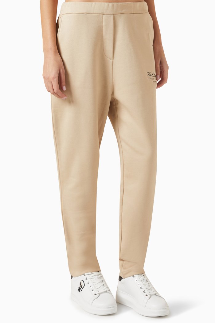 

Hotel Karl Logo Sweatpants in Organic Cotton-blend, Neutral