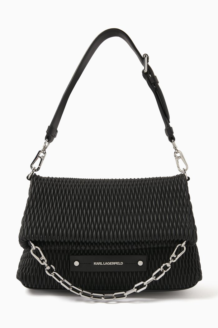 

Medium K/Kushion Quilt Folded Shoulder Bag, Black