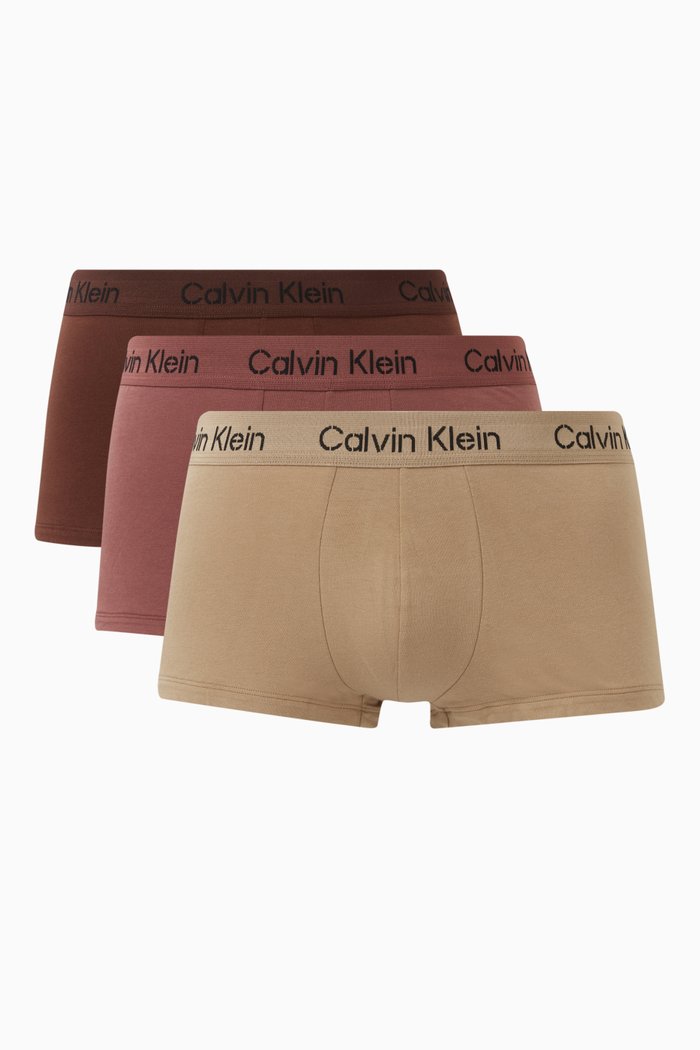 

Logo Trunks in Stretch Cotton, Set of 3, Multicolour