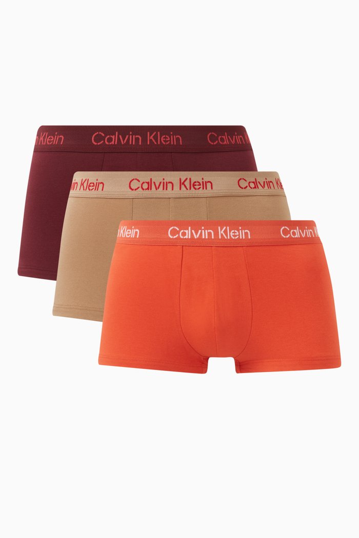 

Logo Trunks in Stretch Cotton, Set of 3, Multicolour