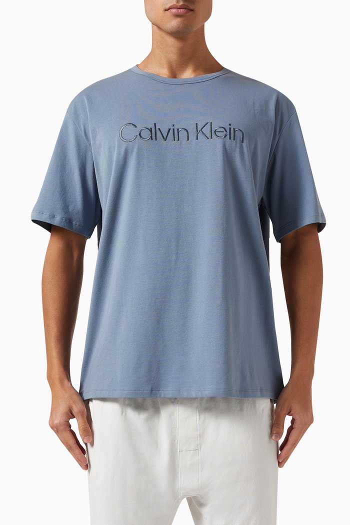 

Logo Sleep Crew Neck T-shirt in Cotton, Blue
