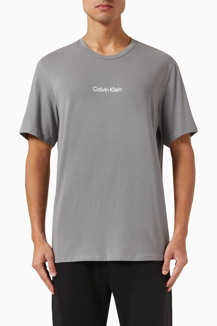 

Modern Structure Lounge T-shirt in Stretch Cotton Blend Jersey, Grey