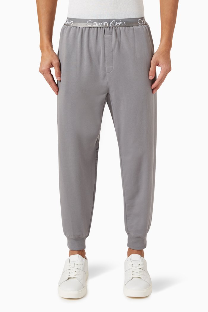

Modern Structure Joggers in Stretch Cotton Blend Jersey, Grey