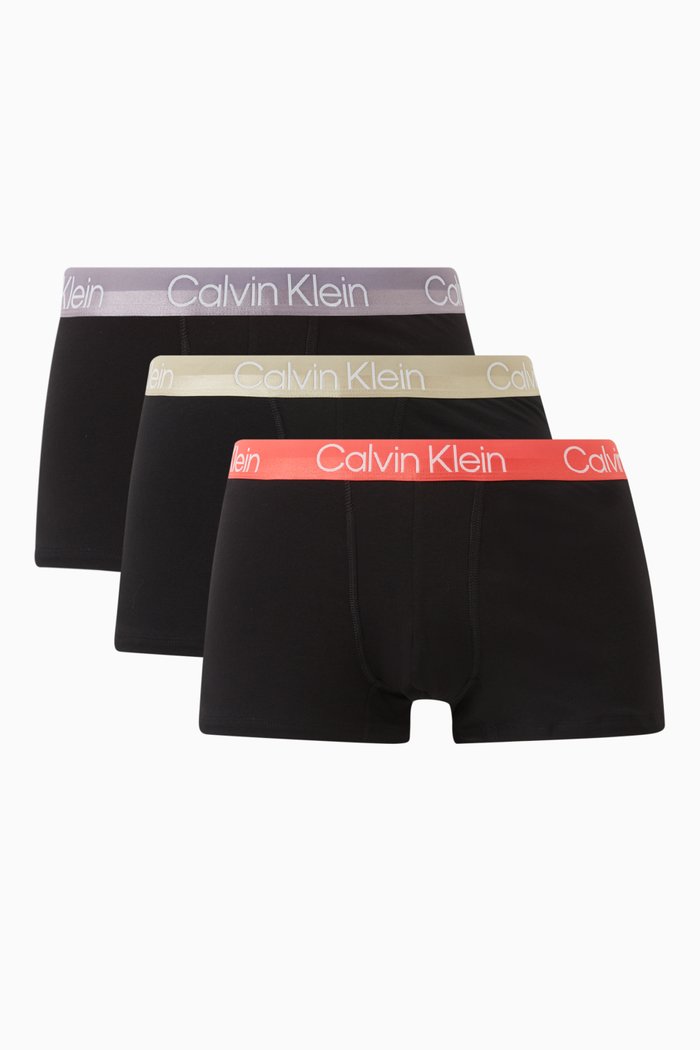 

Modern Structure Logo Trunks in Stretch Cotton Blend, Set of 3, Black