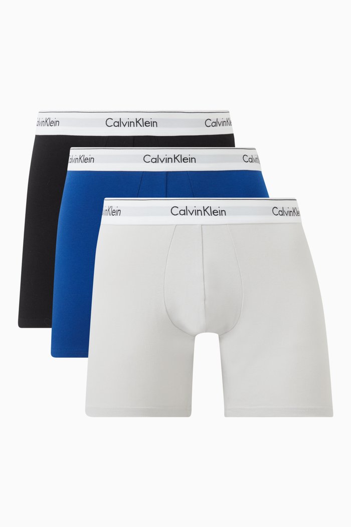 

Logo Boxer Briefs in Stretch Cotton, Set of 3, Multicolour