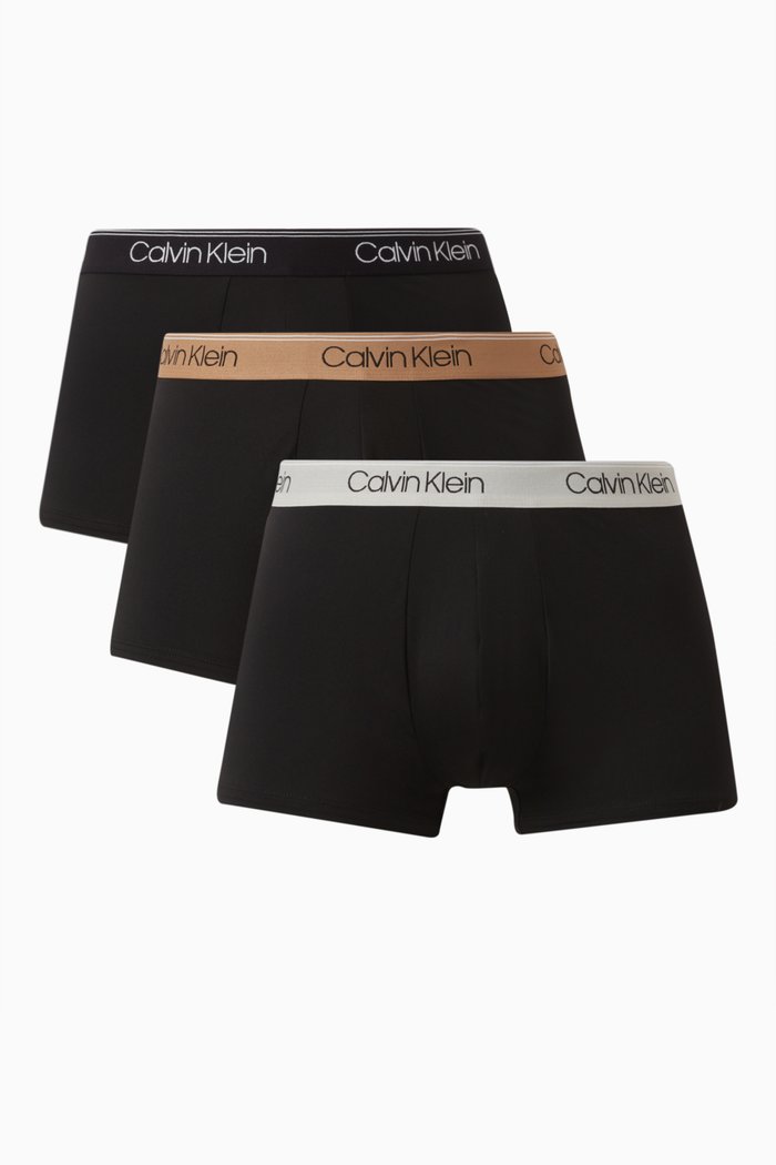 

Logo Band Trunks in Micro Stretch, Set of 3, Black