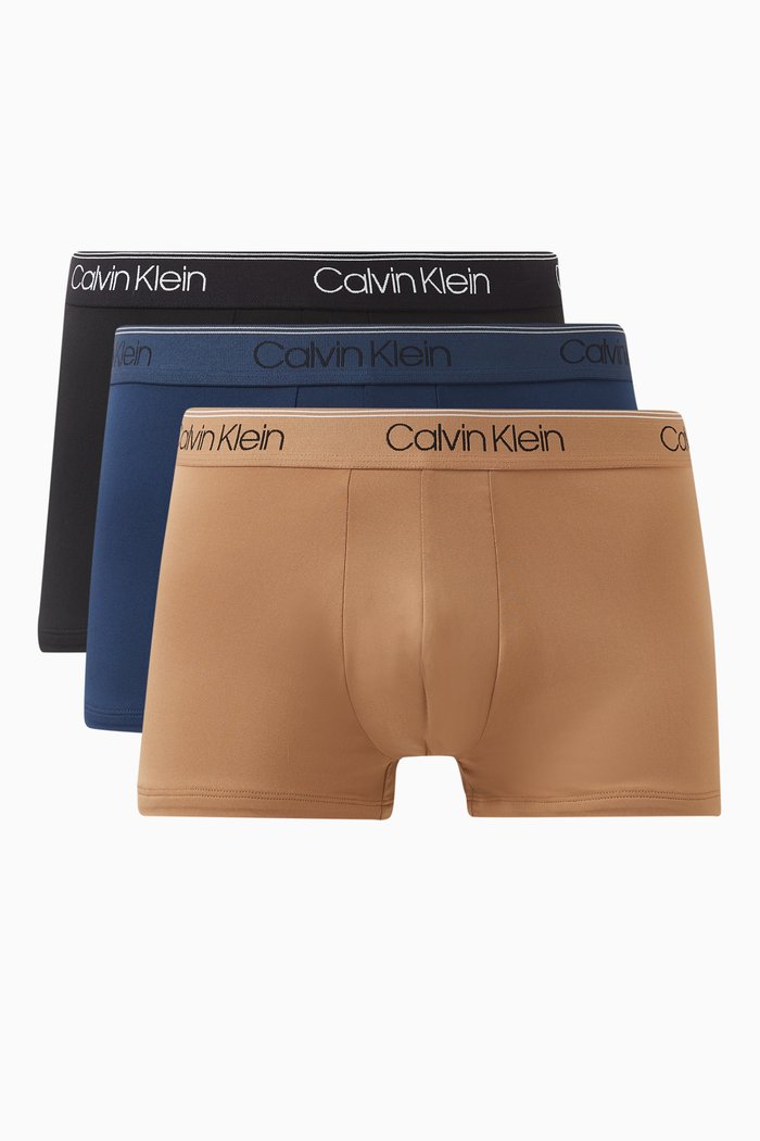 Logo Trunks in Micro Stretch, Set of 3, Multicolour