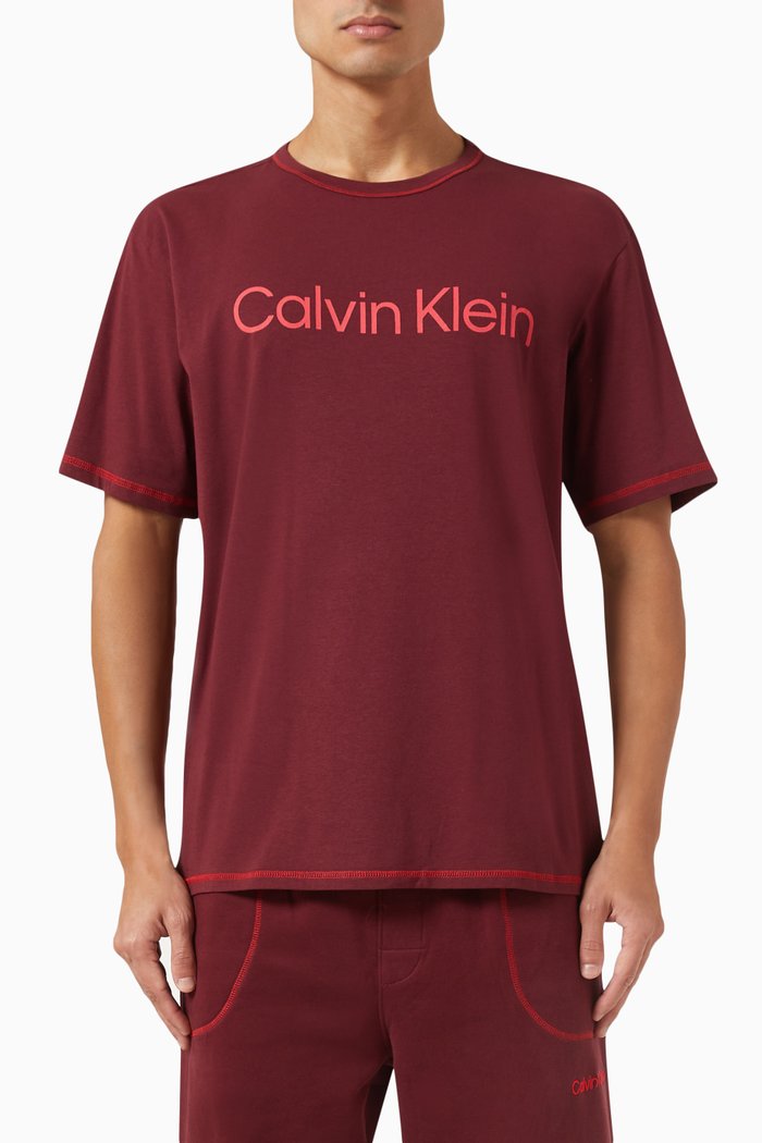 Future Shift Pyjama T-shirt in Stretch Cotton Jersey, Purple