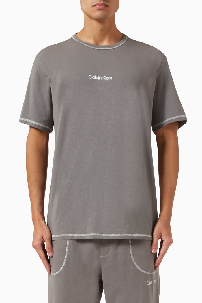 

Future Shift Pyjama T-shirt in Stretch Cotton Jersey, Grey